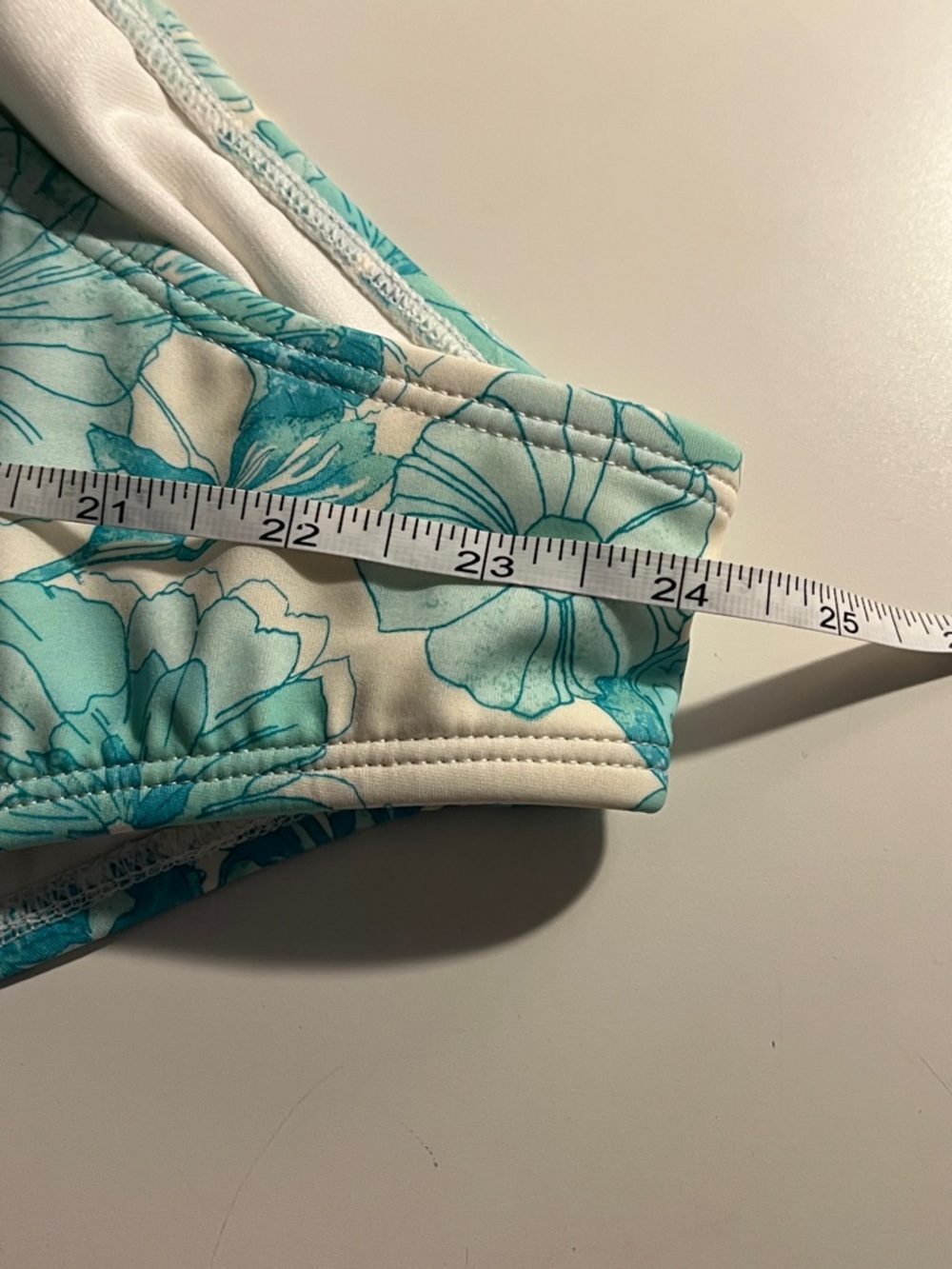 NWT Shade & Shore White & Aqua Floral Off-Shoulder Ruffle Swimsuit- 1 piece Sz S - Picture 15 of 15